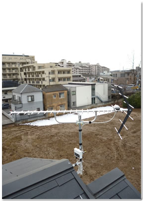 富士見市鶴瀬西でサイドベースで八木式アンテナを取付、電波は悪い